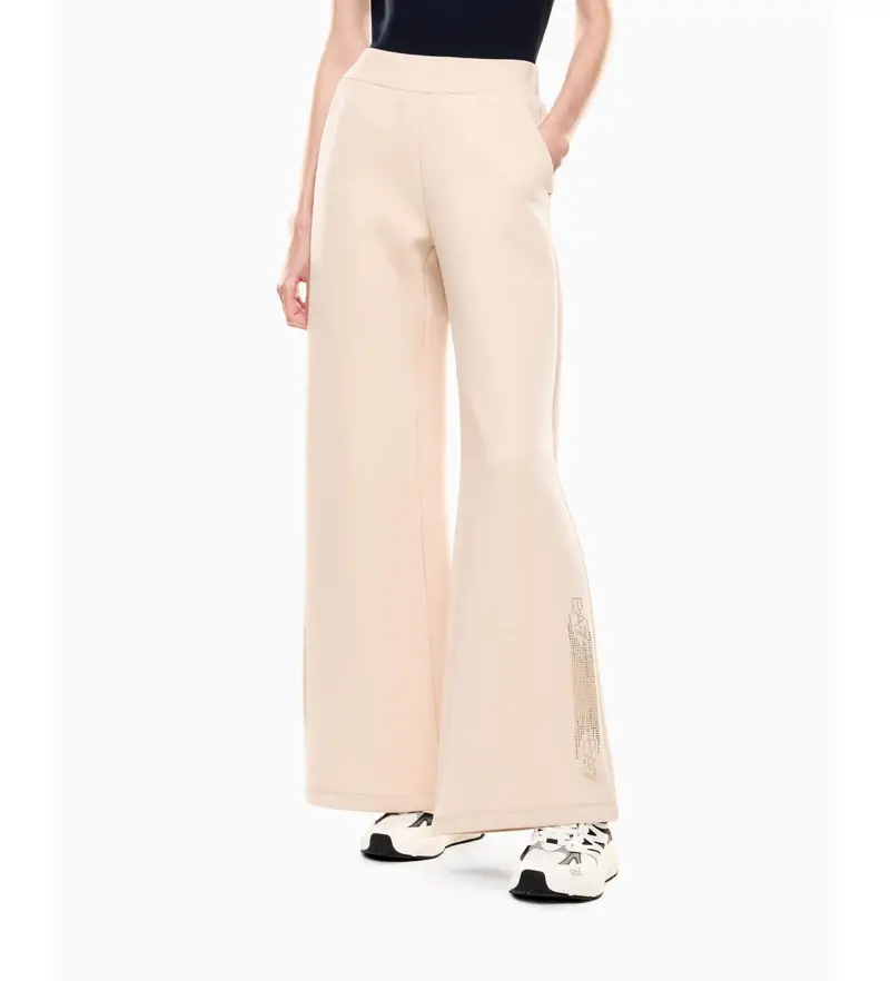 per donna 7W000526_AF13151 Pantaloni beige con logo (XXS), Casual, Cotone