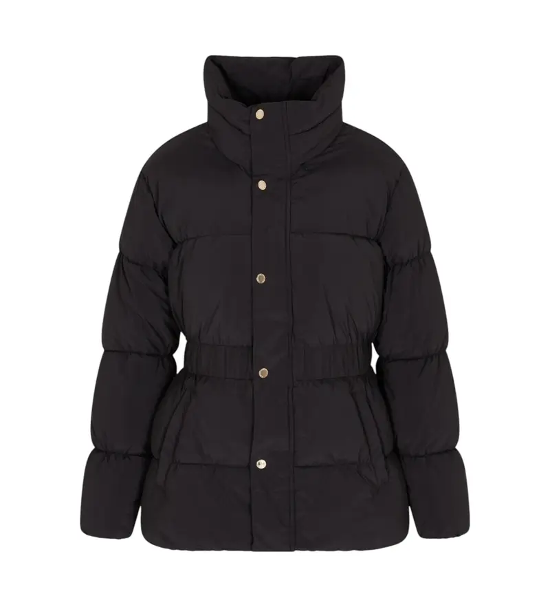 per donna. 7W000527_AF15914 Giacca trapuntata in nylon nero con logo (L), Casual, Poliamide