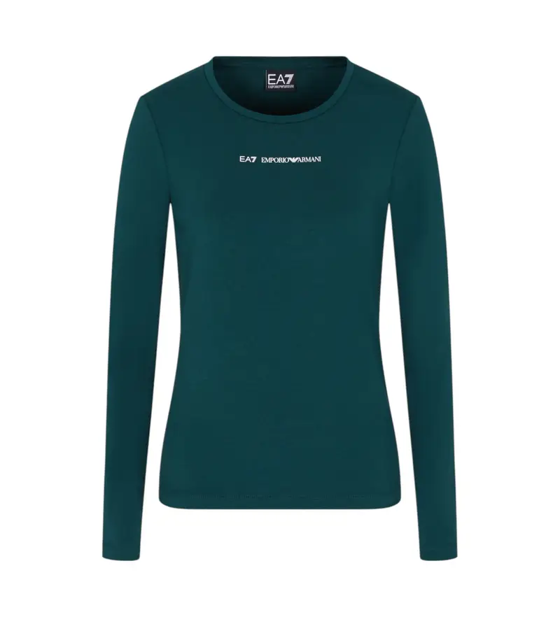 per donna. 7W000531_AF12115 Maglietta verde essenziale (XS), Casual, Cotone, Manica lunga