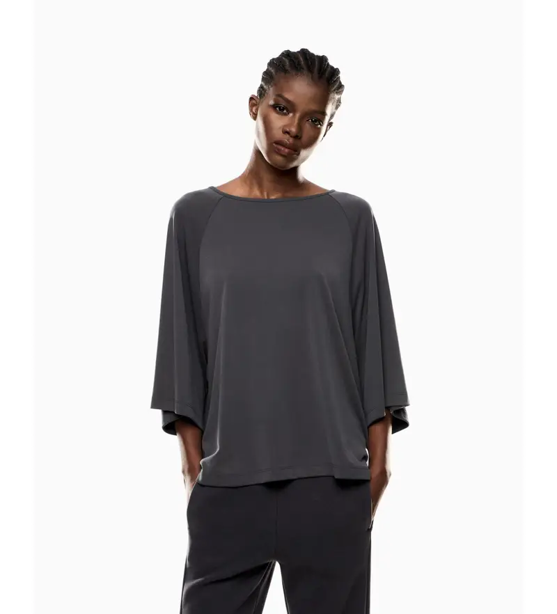 per donna 7W000565_AF12956 Maglietta grigio scuro Sporty Forever (XL), Casual, Modal, Manica 3/4