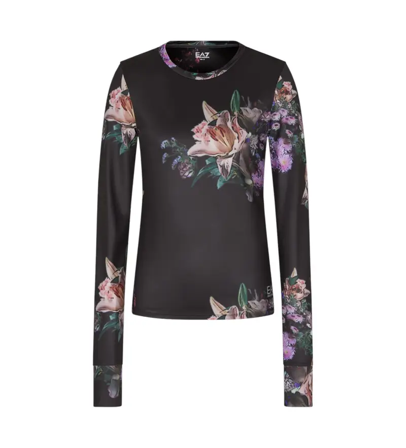 per donna. 7W000613_AF19217 Maglietta nera Urban Escape (XS), Nero, Casual, Poliestere, Manica lunga