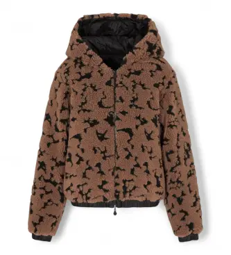 per donna 7W000668_AF16373 Giacca reversibile marrone fantasia della serie Train Graphic (XS), Beige, Homewear, Poliestere