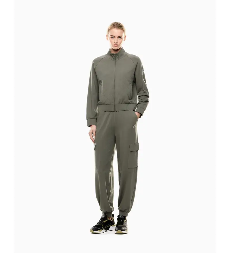 per donna. 7W000669_AF13135 Set trapuntato verde (XS), Casual, Cotone, Manica lunga