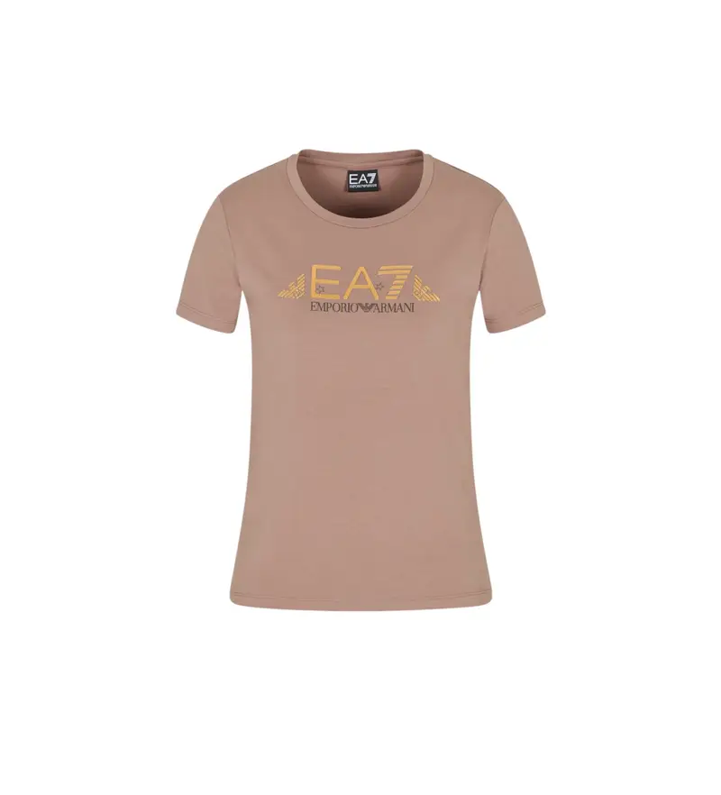 per donna 7W000777_AF10373 Maglietta incrociata con logo aquila beige (XXS), Casual, Cotone, Manica corta