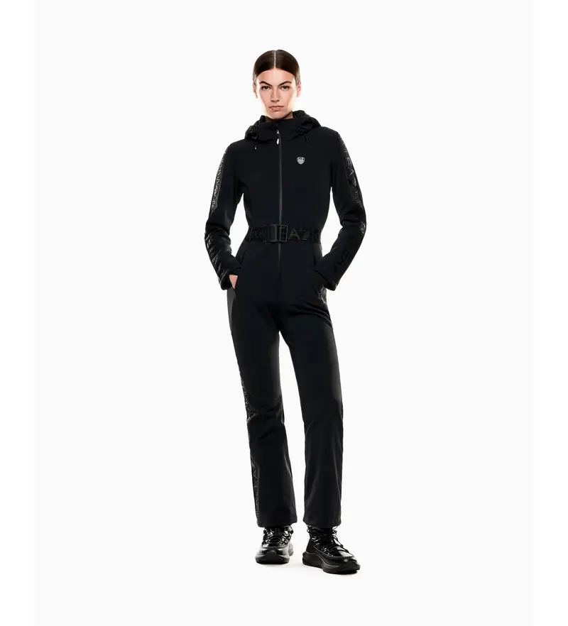 per donna. 7W000791_AF13891 Tuta da sci Kitzbuhel Softshell nera (XS), Nero, Sportivo, Neve, Viscosa, Manica lunga