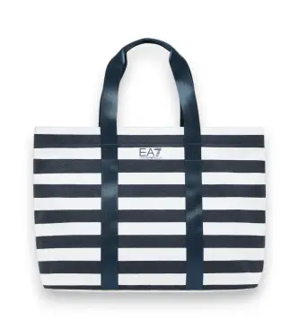 per donna 7W001199_AF22281 Borsa estiva blu e bianca (OSFA), Bianco, Casual, Cotone