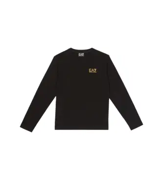 per ragazzo 7B000021_AF10378 Maglietta con design nero (10Años= 142cm), Casual, Cotone, Manica lunga, moda per bambini