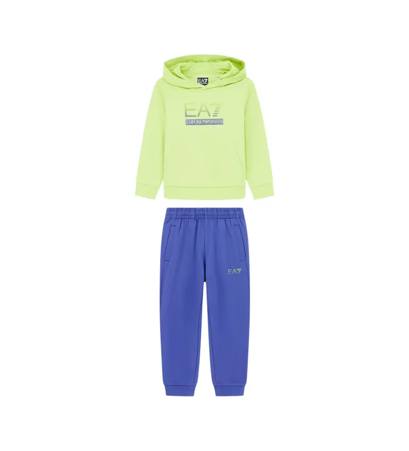 per ragazzo 7B000173_AF13512 Tuta da ginnastica con visibilità verde, blu (10Años= 142cm), Casual, Sportivo, Cotone, Multisport, Manica
