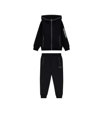 per ragazzo 7B000178_AF10368 Tuta da ginnastica Visibility in misto cotone nero (8Años= 130cm), Casual, Sportivo, Multisport, Manica lu