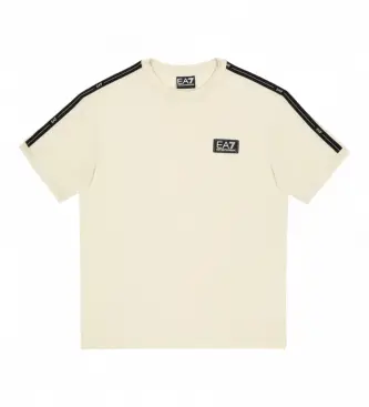per ragazzo 7B000190_AF10375 Maglietta da ragazzo con logo Train Series Ss Tape beige (6Años= 118cm), Casual, Cotone, Manica corta, mod