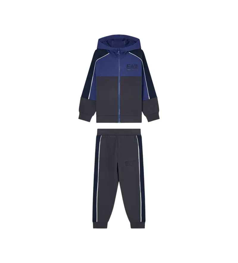 per ragazzo. 7B000222_AF16591 Tuta sportiva Asv color block nera (4Años= 106cm), Nero, Casual, Sportivo, Cotone, Multisport, Manica lung