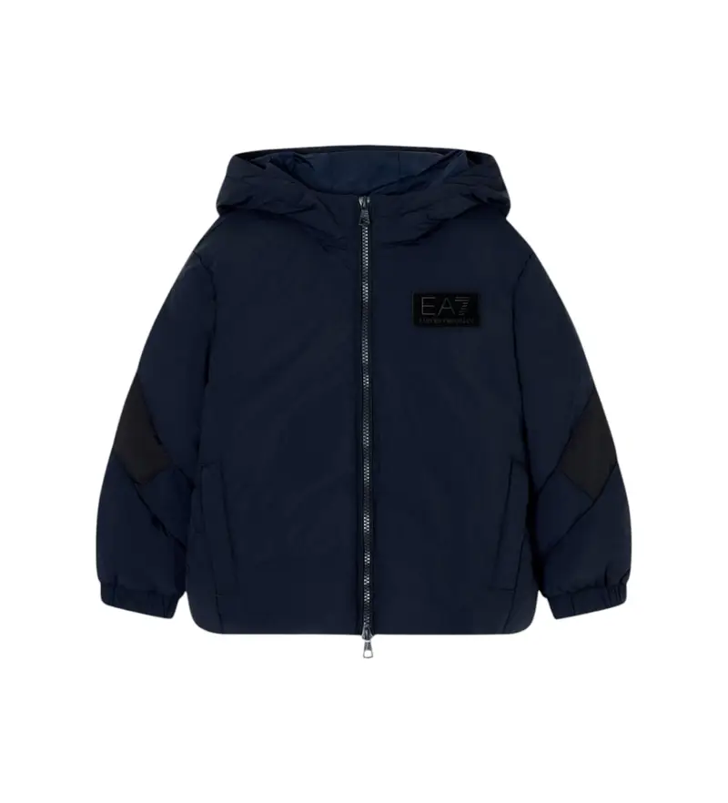per ragazzo 7B000233_AF15951 Giacca in nylon trapuntato blu navy con cappuccio (4Años= 106cm), Casual, Poliamide, moda per bambini