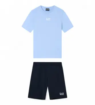 per ragazzo 7B000294_AF10378 Maglietta e pantaloncini blu Core Identity (10Años= 142cm), Casual, Cotone, Manica corta, moda per bambini