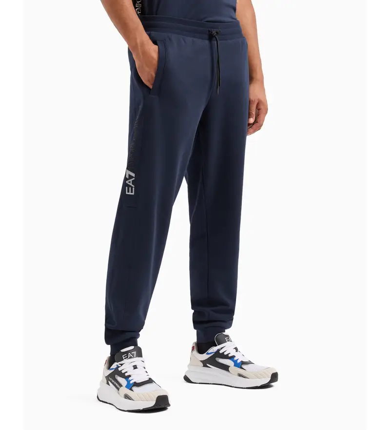 per uomo 6DPP58_PJVTZ Pantaloni da tuta della serie Logo in misto cotone blu navy (S), Casual, Sportivo, Multisport