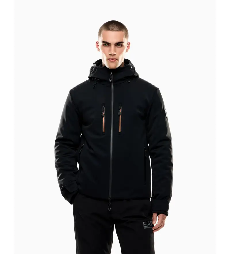 per uomo. 7M000462_AF13891 Giacca da sci Kitzbuhel Softshell, nera (M), Nero, Casual, Sportivo, Poliamide, Neve, All'aperto