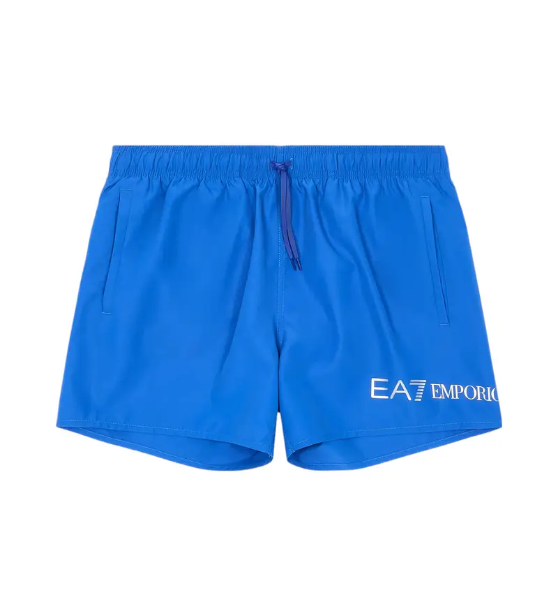 per uomo 7M000519_AF13049 Costume da bagno di media lunghezza con logo blu (3XL), Beachwear, Poliestere