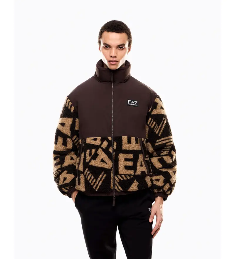 per uomo 7M000720_AF16373 Giacca Teddy marrone (S), Casual, Poliestere