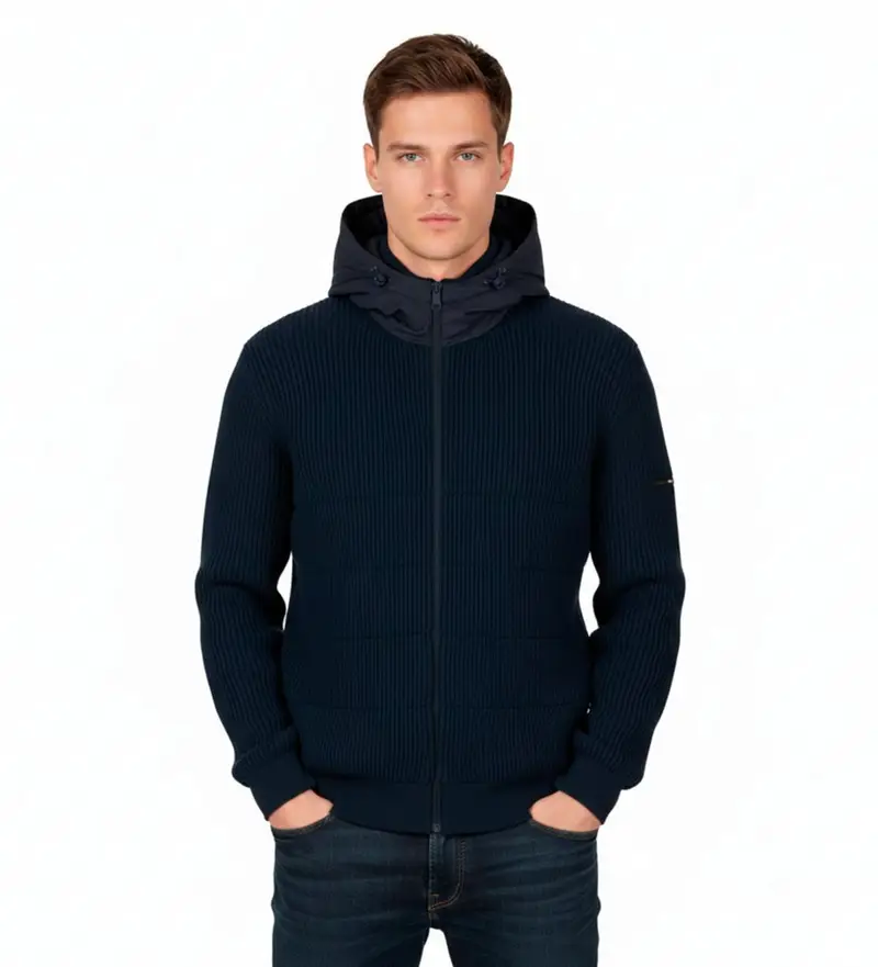per uomo 7M000726_AF18024 Giubbotto bomber blu navy (S), Casual, Poliestere