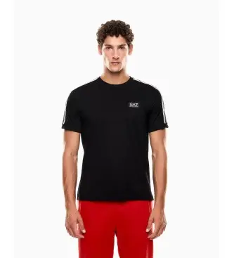 per uomo 7M000956_AF10375 Maglietta nera con logo Train Series Tape (XXS), Nero, Casual, Cotone, Manica corta