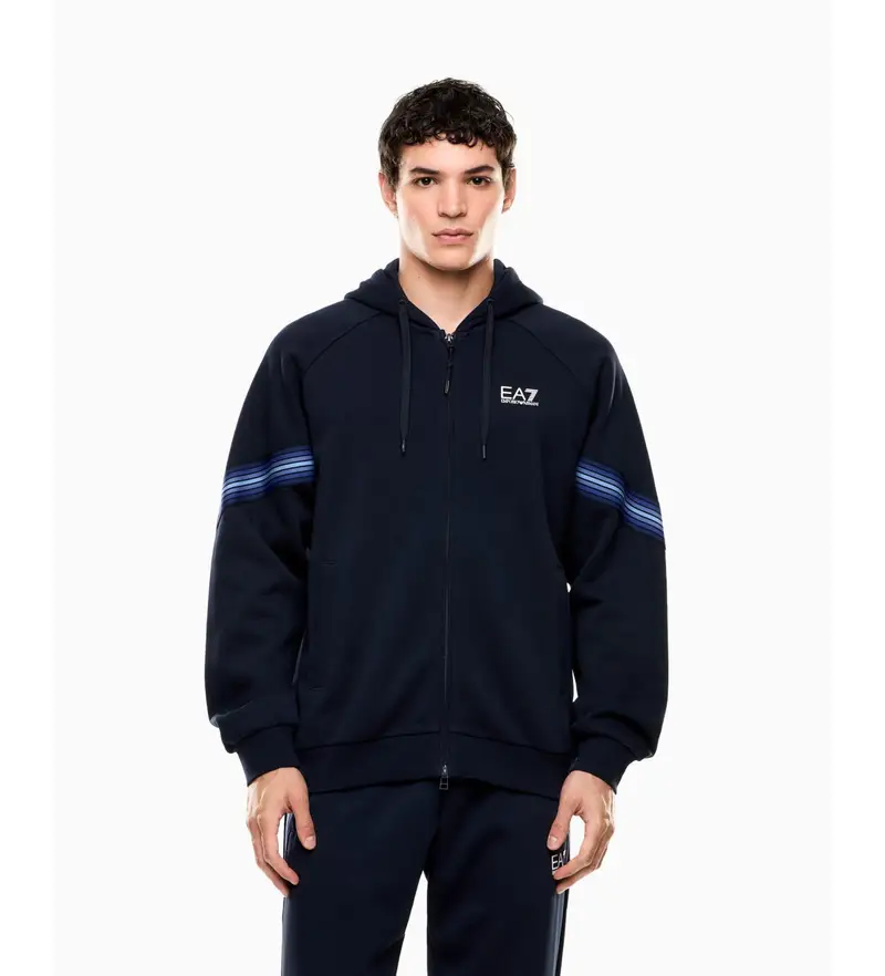 per uomo 7M000964_AF10377 Felpa con cappuccio blu navy ASV 7 Lines (S), Casual, Cotone