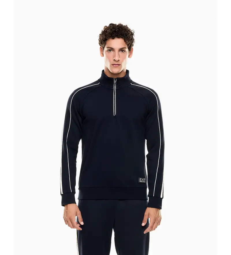 per uomo 7M000971_AF10377 Felpa in misto cotone blu navy con logo (XXS), Casual, Sportivo, Multisport