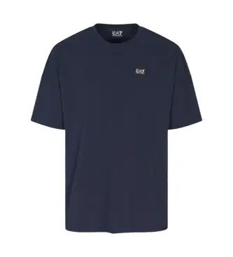 per uomo 7M000988_AF12957 Maglietta blu navy Train Logo Series (S), Casual, Cotone, Manica corta