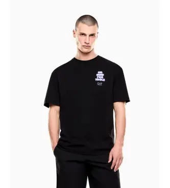 per uomo 7M001398_AF13244 Maglietta nera della serie Graphic (L), Nero, Casual, Cotone, Manica corta