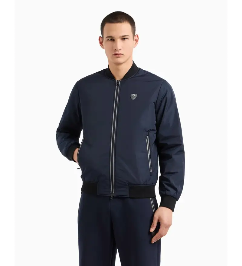per uomo 8NPB12_PN7LZ Bomber in nylon Navy Premium Shield (M), Casual, Sportivo, Multisport, Poliestere