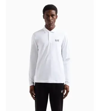 per uomo 8NPF15_PJVQZ Polo a maniche lunghe Core Identity in cotone elasticizzato bianco (XS), Casual, Manica lunga