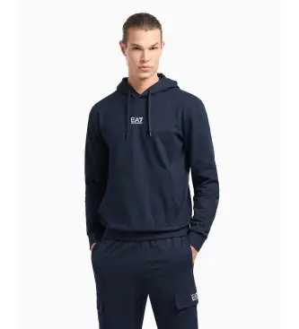 per uomo 8NPM32_PJVRZ Felpa con cappuccio in cotone blu navy Core Identity (XL), Casual, Manica lunga