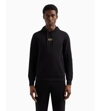 per uomo 8NPM32_PJVRZ Felpa con cappuccio in cotone nero Core Identity (XL), Casual, Manica lunga