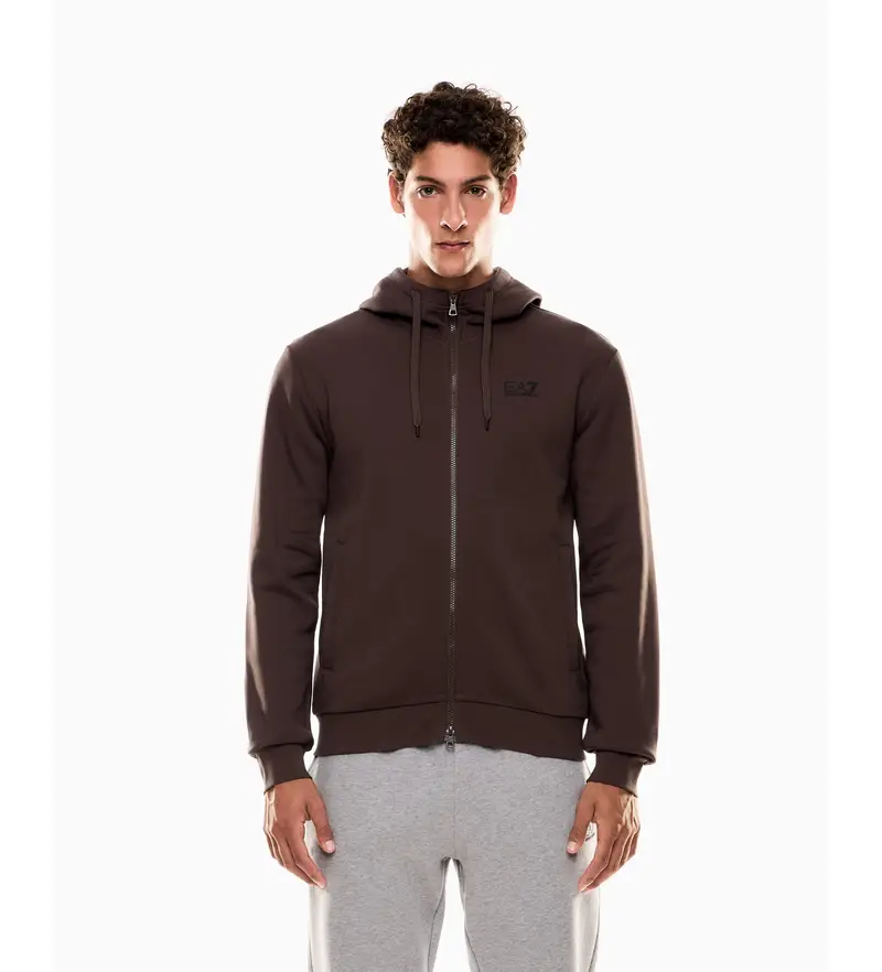 per uomo 8NPM38_PJVTZ Felpa con cappuccio Brown Train Core (XXL), Marrone, Casual, Cotone, Manica lunga Cioccolato