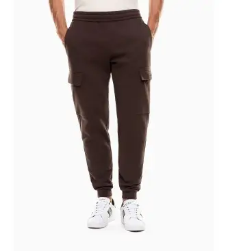 per uomo 8NPP68_PJVTZ Pantaloni Brown Train Core ID (L), Marrone, Casual, Cotone