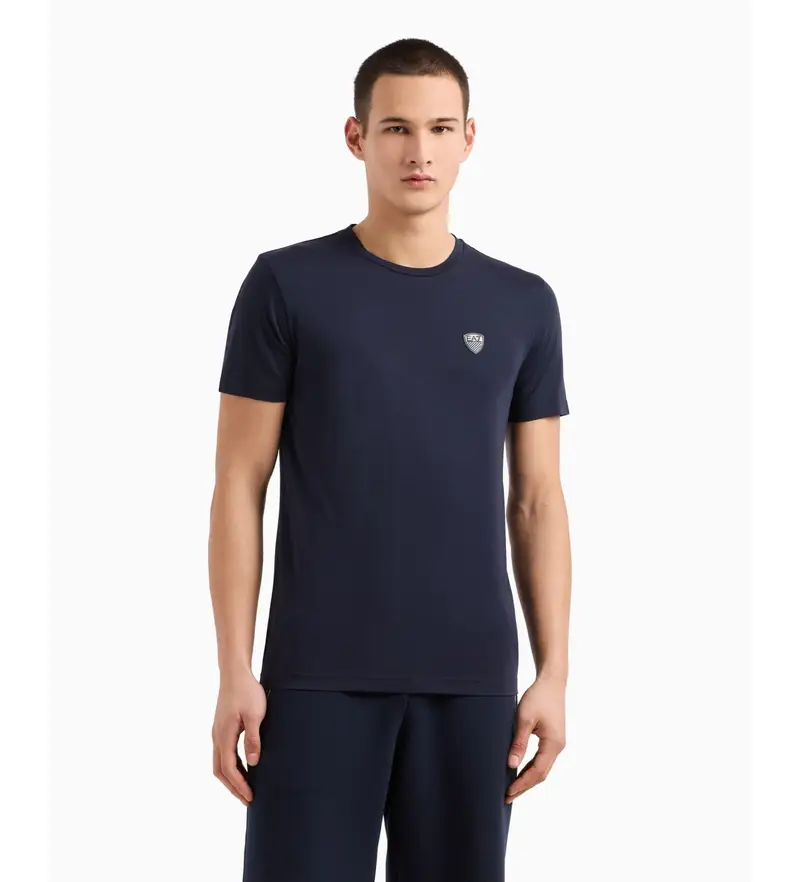 per uomo 8NPT16_PJRGZ Maglietta Navy Shield Premium (L), Casual, Viscosa, Manica corta