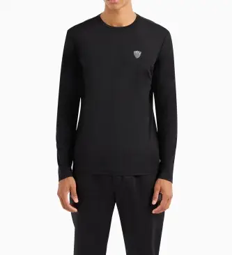 per uomo 8NPT17_PJRGZ Maglietta Train Premium nera (L), Nero, Casual, Sportivo, Multisport, Viscosa, Manica lunga