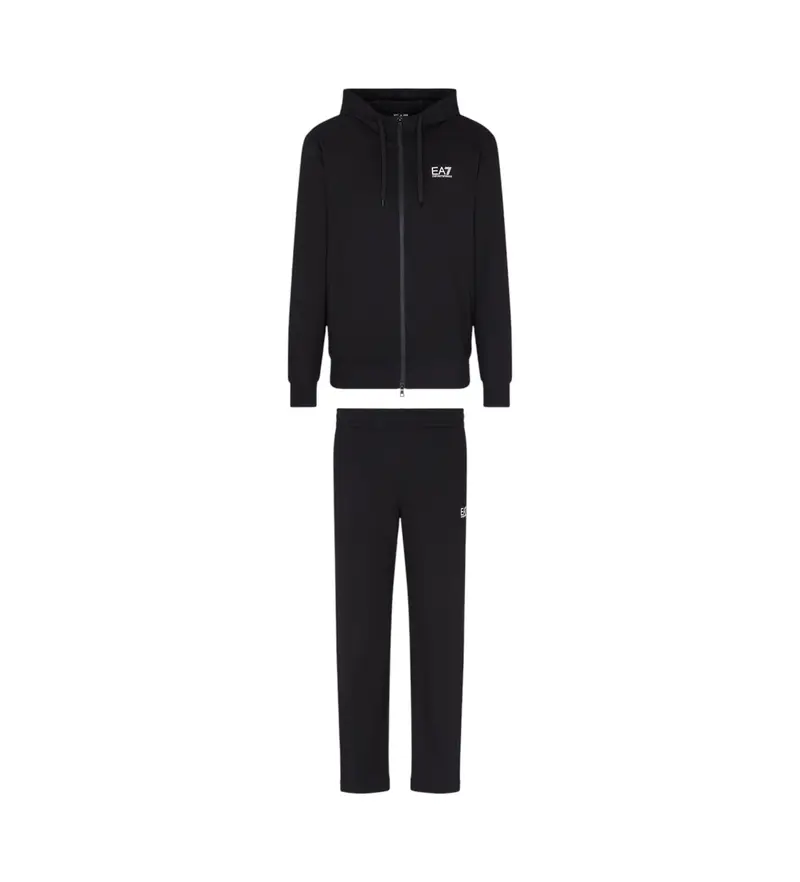 per uomo. 8NPV62_PJVRZ Tuta nera Core Identity (S), Nero, Casual, Sportivo, Cotone, Multisport, Manica lunga