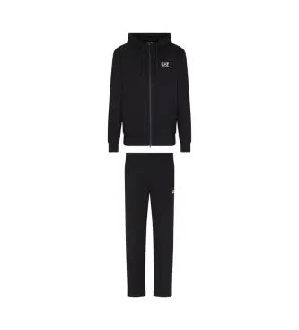 per uomo 8NPV62_PJVRZ Tuta nera Core Identity (XS), Nero, Casual, Sportivo, Cotone, Multisport, Manica lunga