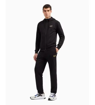 per uomo 8NPV62_PJVRZ Tuta nera Core Identity (XXS), Nero, Casual, Sportivo, Cotone, Multisport, Manica lunga
