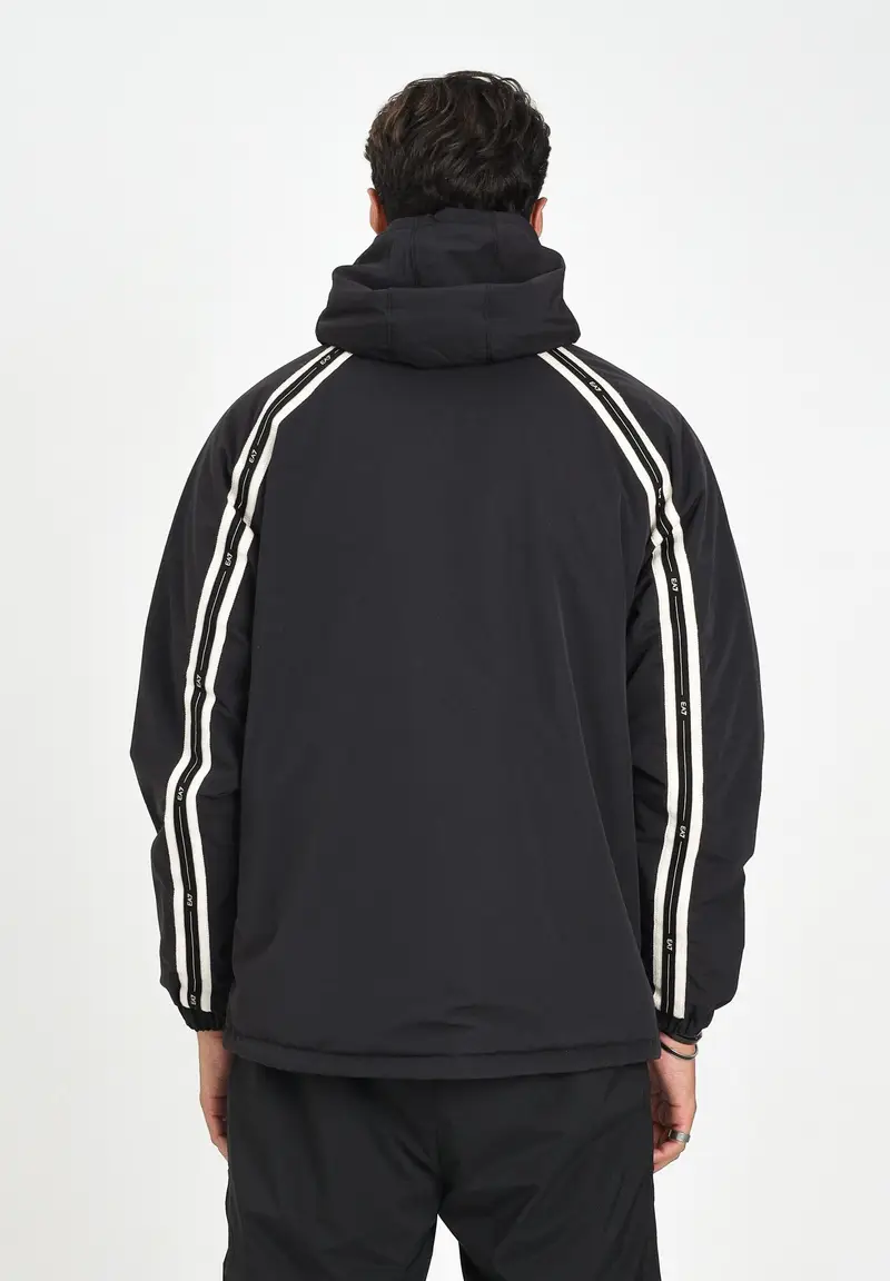 EA7 Piumino nero da uomo con bande logate miniatura 2