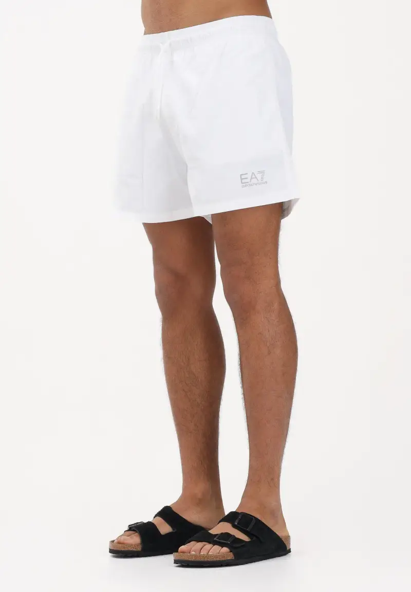 Shorts mare bianco da uomo con logo
