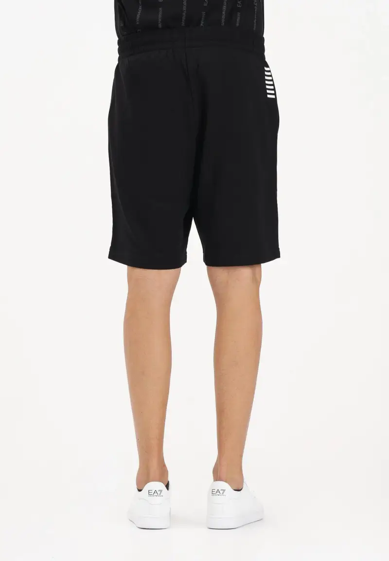 Shorts sportivo nero da uomo con logo miniatura 3