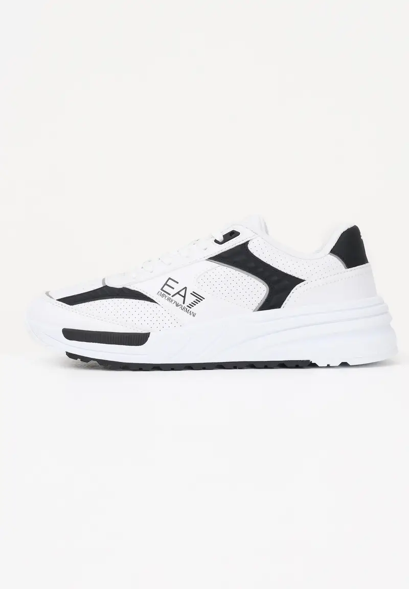 EA7 Sneakers bianche e nere da uomo con logo