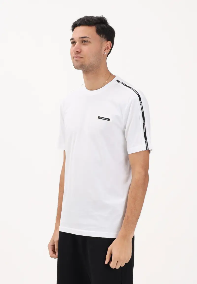 T-shirt a manica corta bianca da uomo con logo