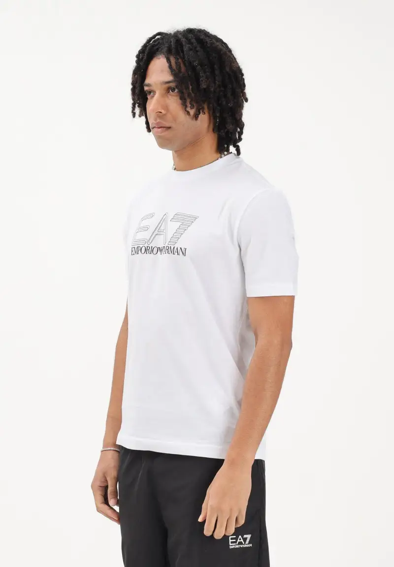 T-shirt a manica corta bianca da uomo con logo