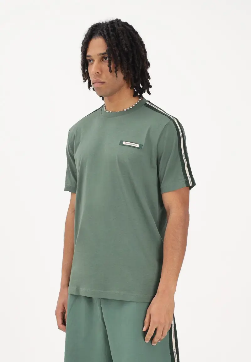 T-shirt a manica corta verde da uomo con logo