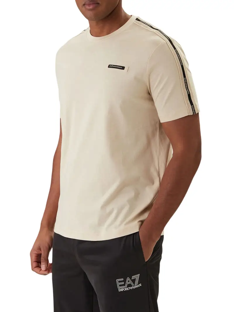 t-shirt ea7 da uomo - avorio
