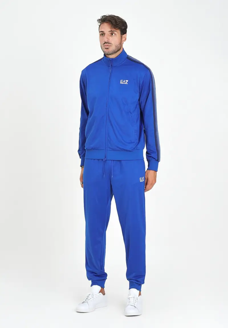 EA7 Tuta blu elettrico da uomo con logo