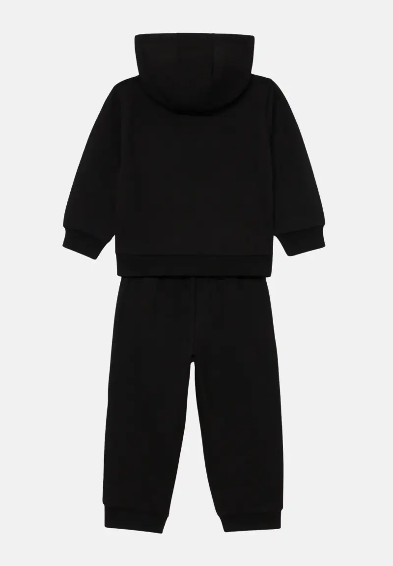 Tuta nera da bambino con stampa logo miniatura 2