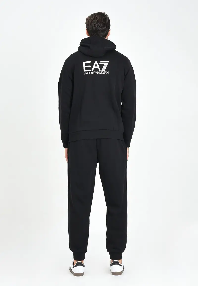 EA7 Tuta nera da uomo con logo miniatura 2
