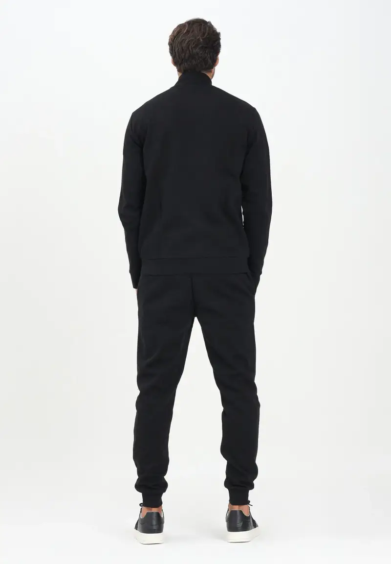 Tuta nera da uomo con stampa logo miniatura 3